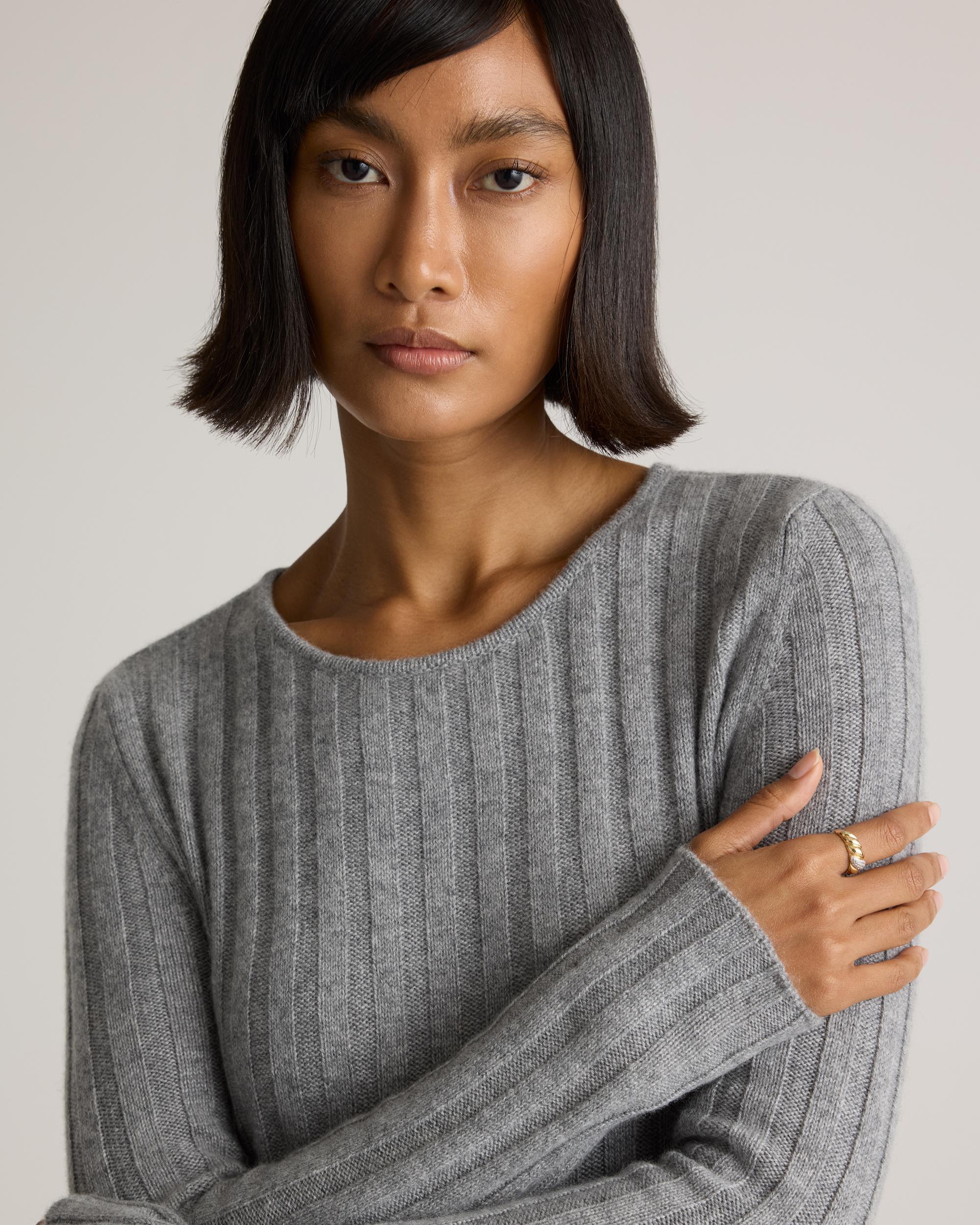 Quince | Women's Mongolian Cashmere Wide-Rib Midi Dress Product Image