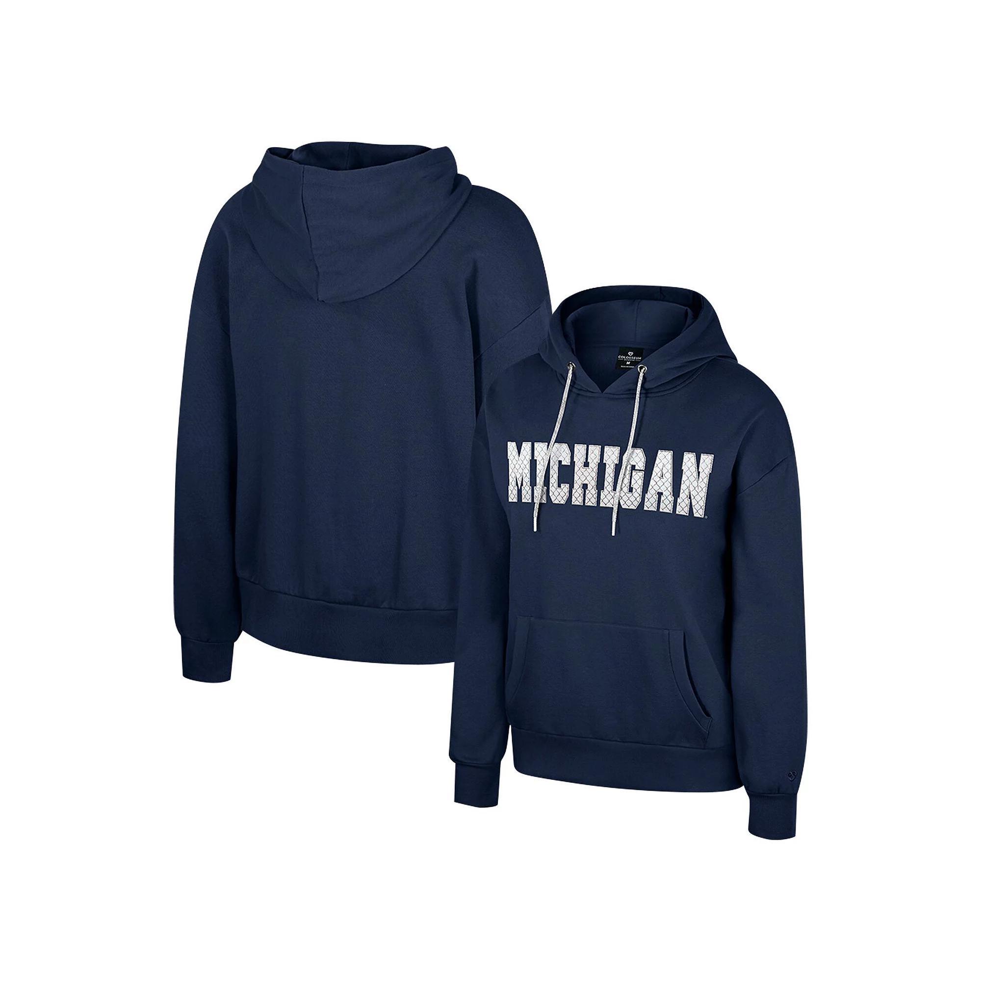 Women's Colosseum Black UCF Knights Reflection Rhinestone Drawcord Pullover Hoodie, Size: XL Product Image