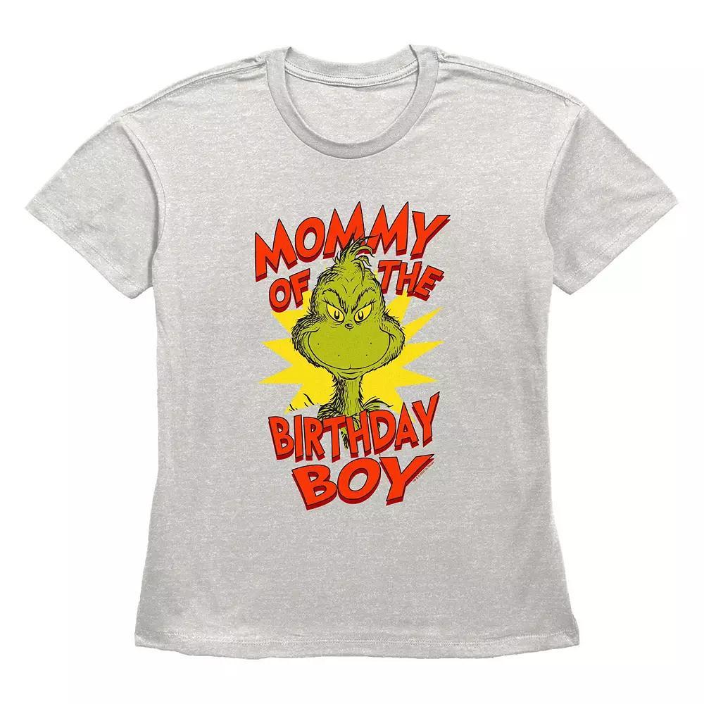 Women's Dr. Seuss Grinch Mommy Of The Birthday Boy Graphic Tee, Size: XL, Oatmeal Product Image