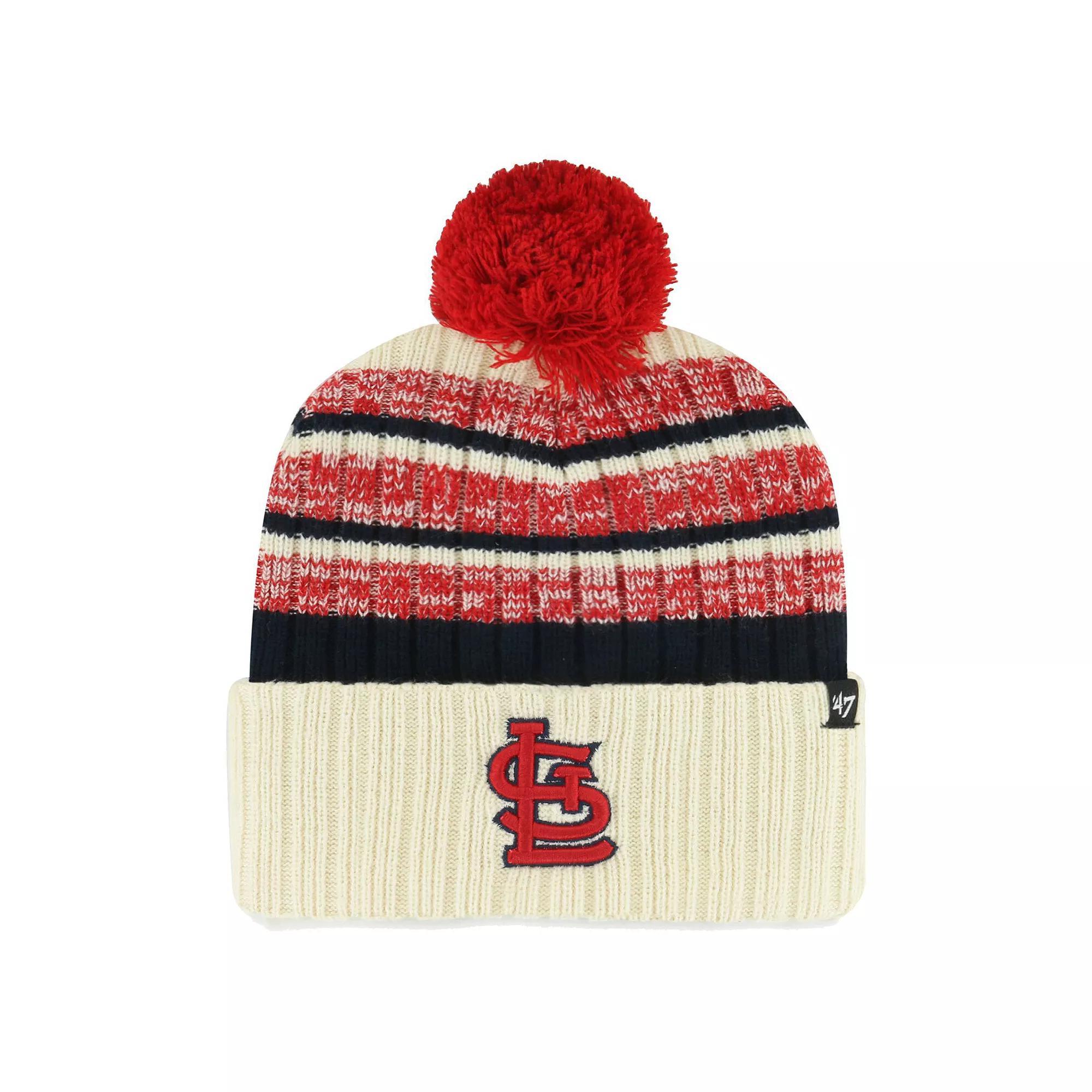 Men's '47 Natural St. Louis Cardinals Tavern Cuffed Knit Hat with Pom, Beige Product Image