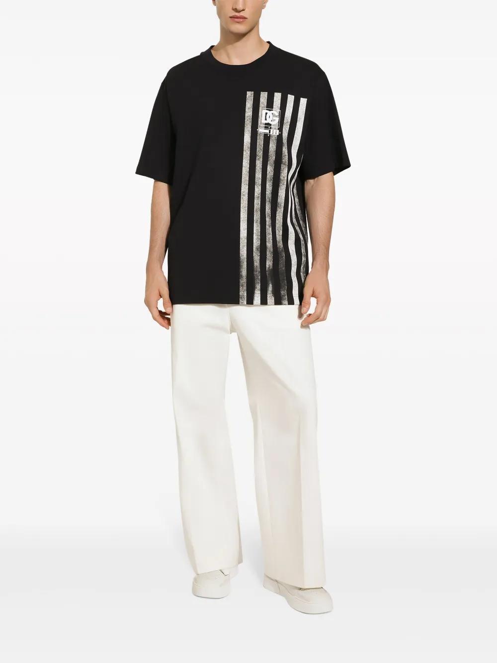 stripe-print cotton T-shirt Product Image