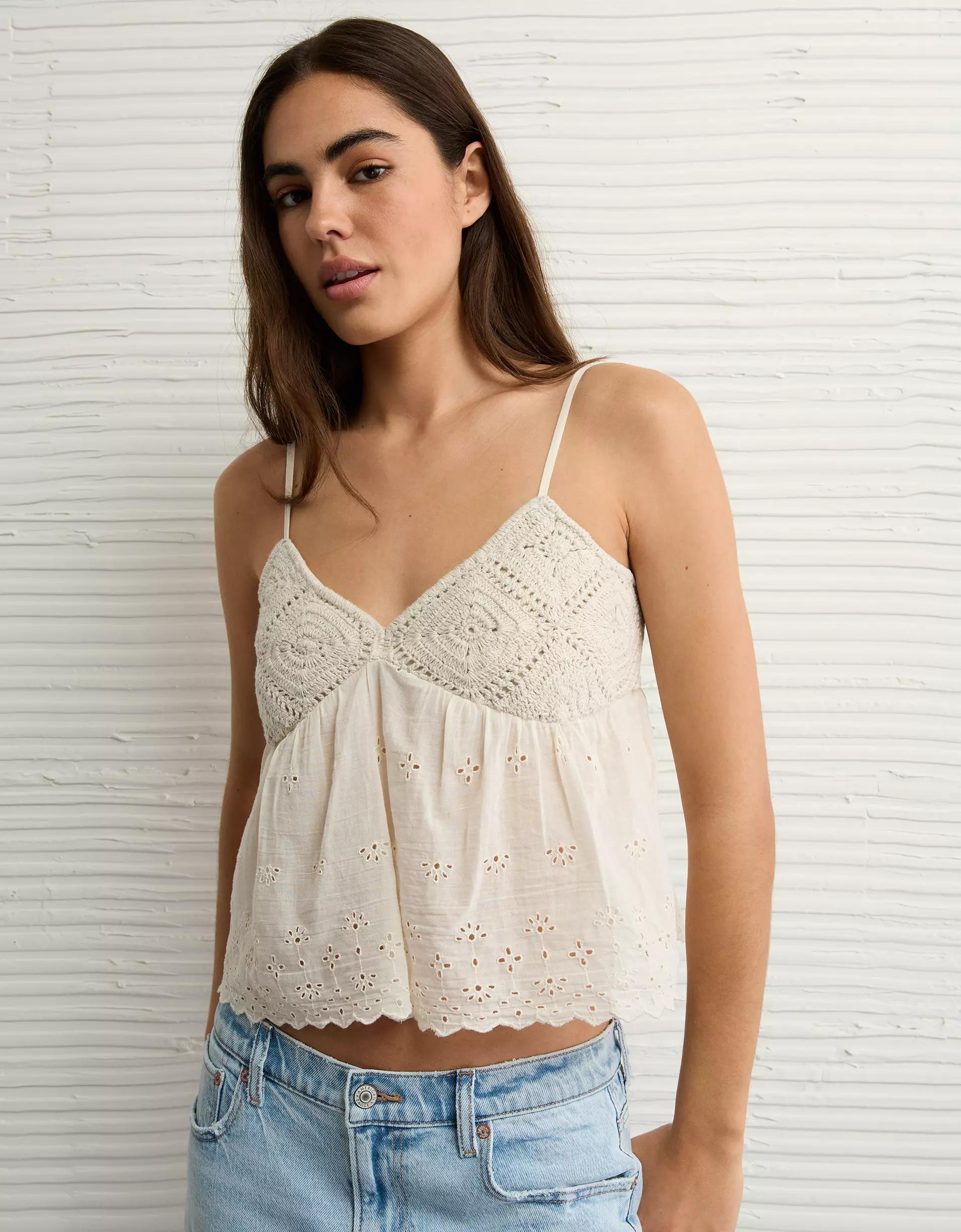 AE Crochet Eyelet Cami Product Image