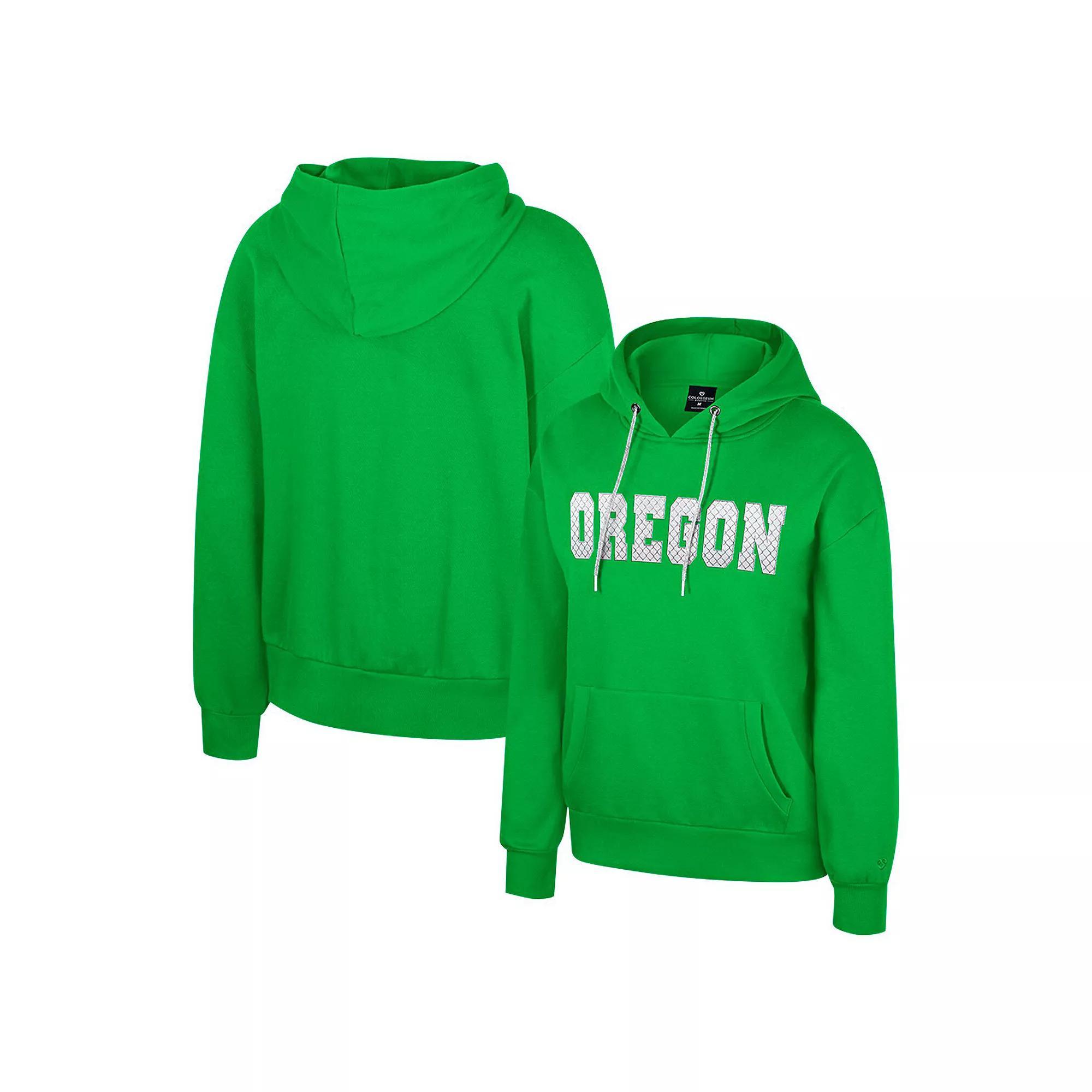 Women's Colosseum Green Oregon Ducks Reflection Rhinestone Drawcord Pullover Hoodie, Size: Large Product Image