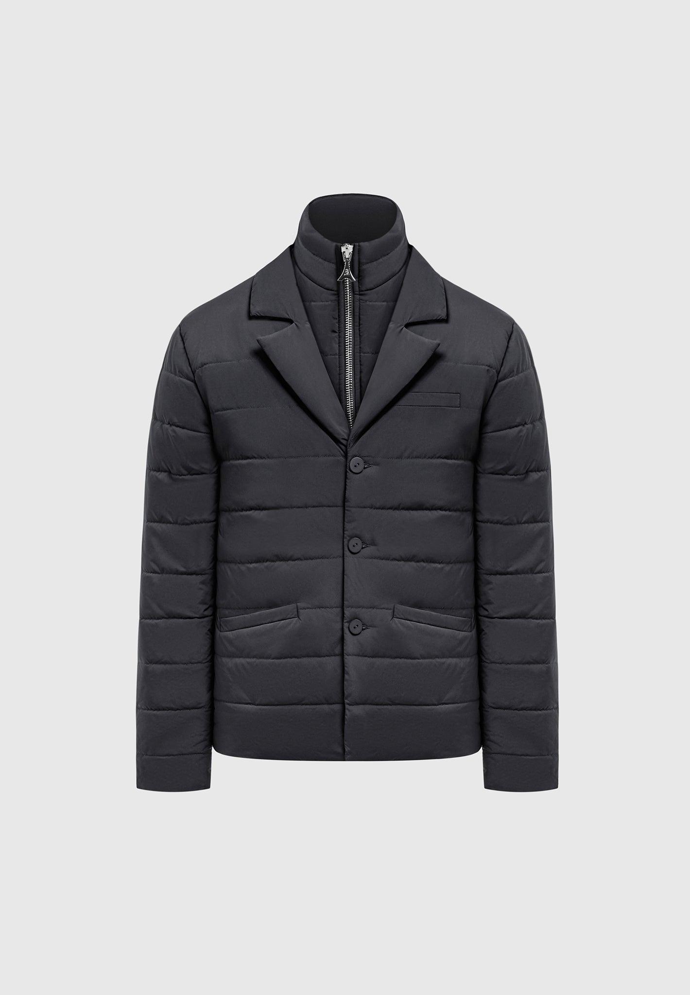 Quilted Blazer Jacket - Black Male Product Image