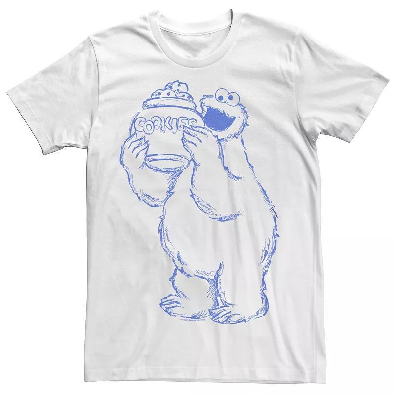 Men's Sesame Street Cookie Monster Jar Tee, Size: Large, White Product Image
