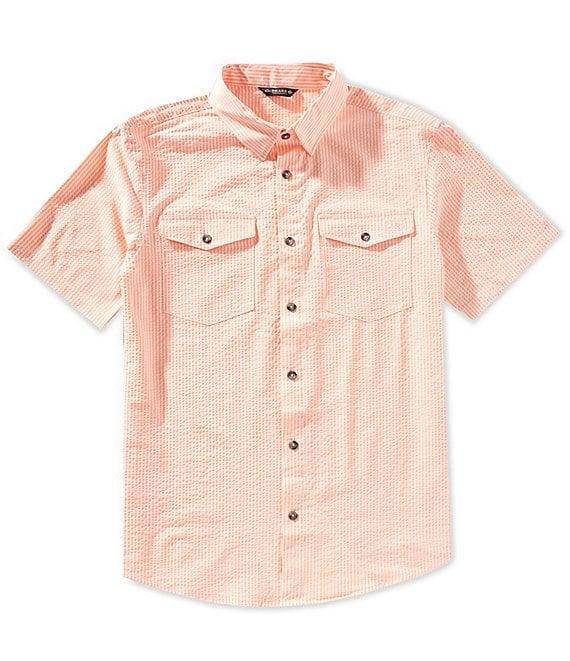 Drake Clothing Co. Short Sleeve The Frat BD Seersucker Strip Shirt Product Image