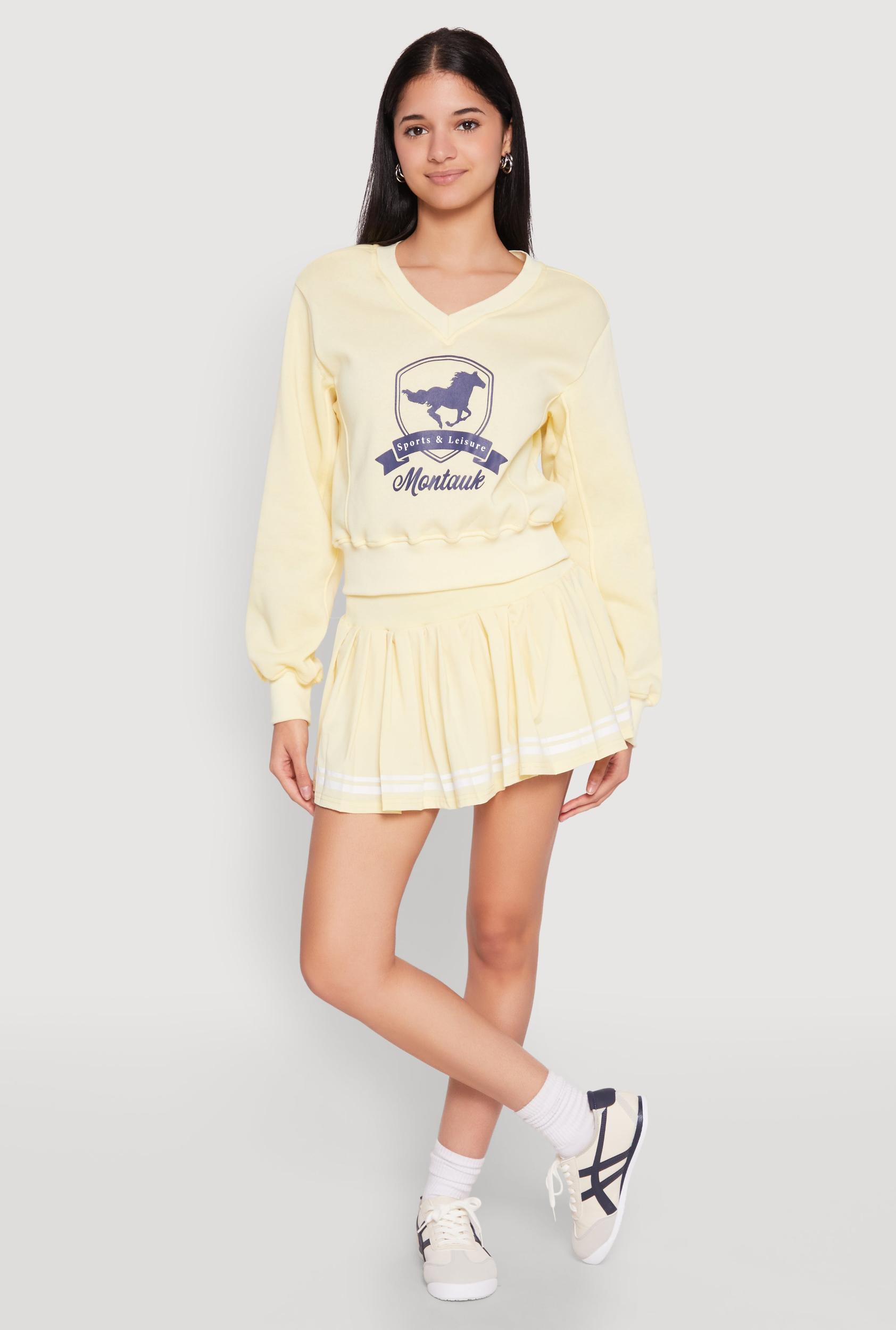 Womens High Waisted Varsity Stripe Skort Product Image