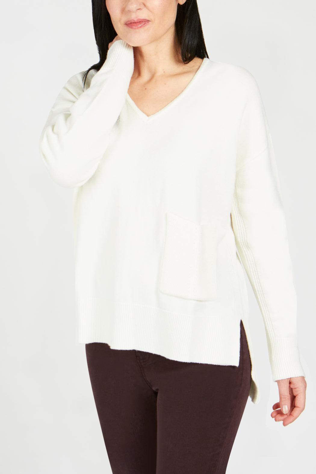 V-Neck Knit Sweater Product Image
