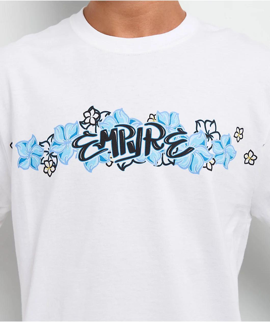 Empyre Flowers N Surf White Long Sleeve T-Shirt Product Image