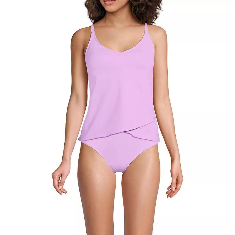Women's Lands' End Chlorine Resistant Tulip Hem Tankini Swimsuit Top, Size: XS, Prism Pink Product Image
