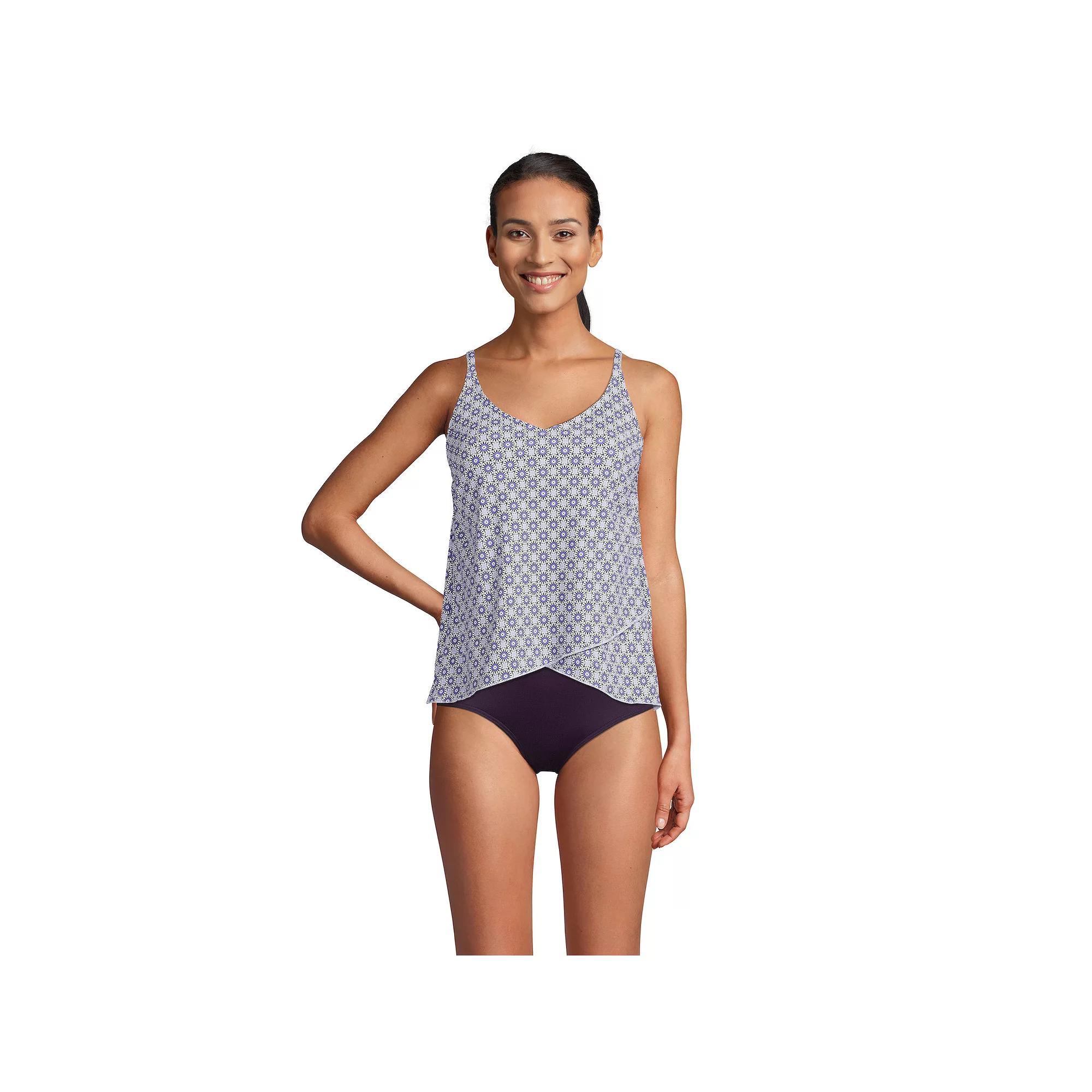 Womens Lands End Long Torso Chlorine Resistant Tulip Hem Tankini Swimsuit Top Product Image