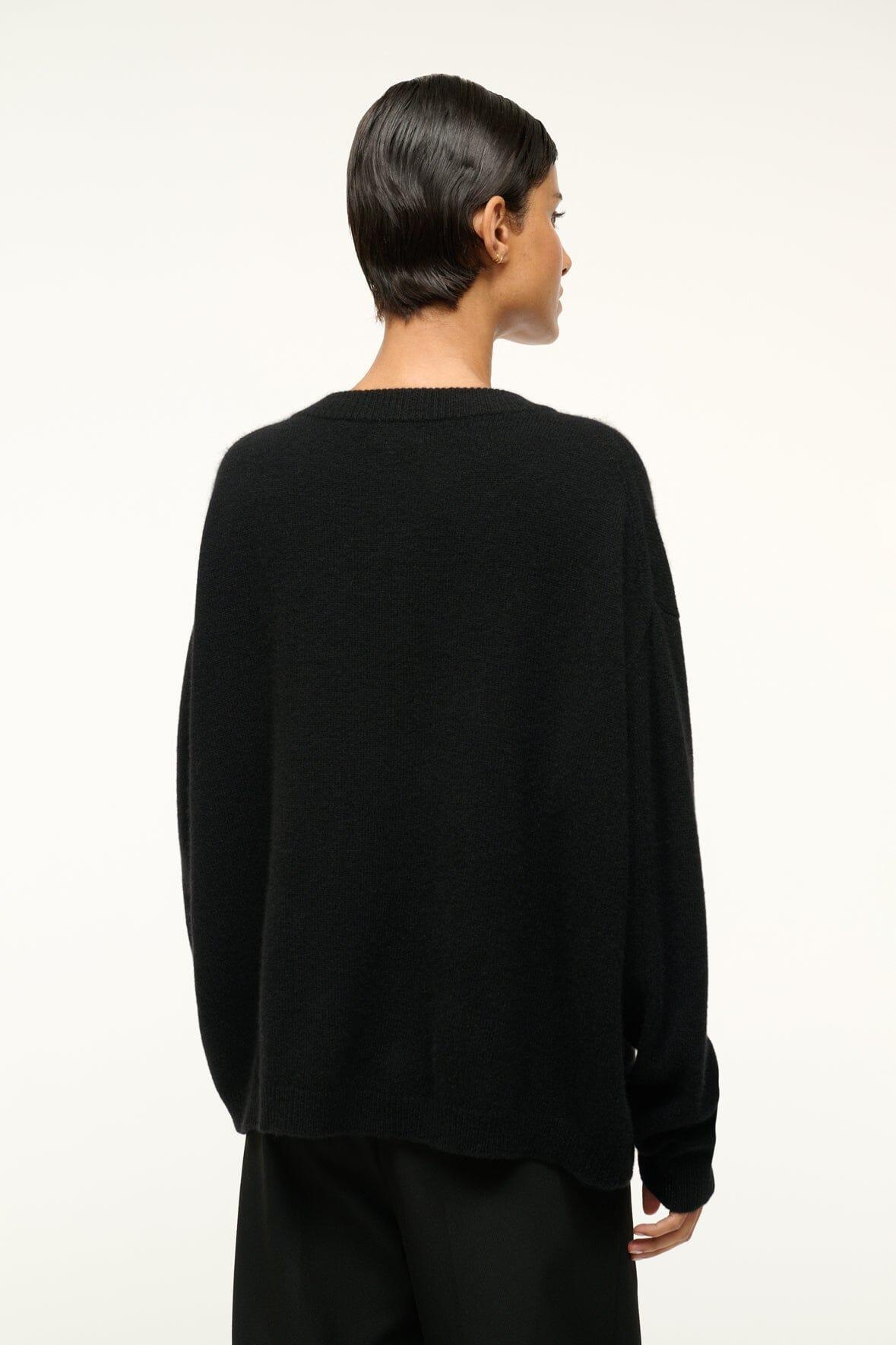 SERRANO CASHMERE RELAXED CREW | BLACK Product Image
