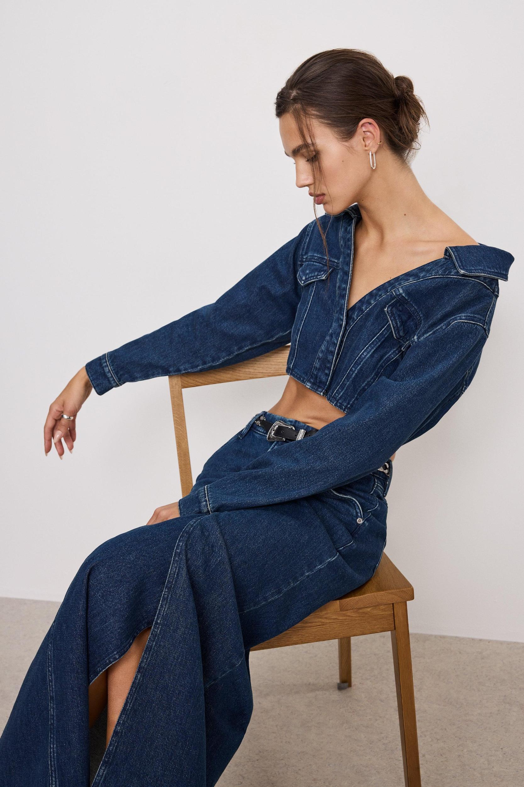 DENIM MAXI SKIRT | INDIGO724 Product Image