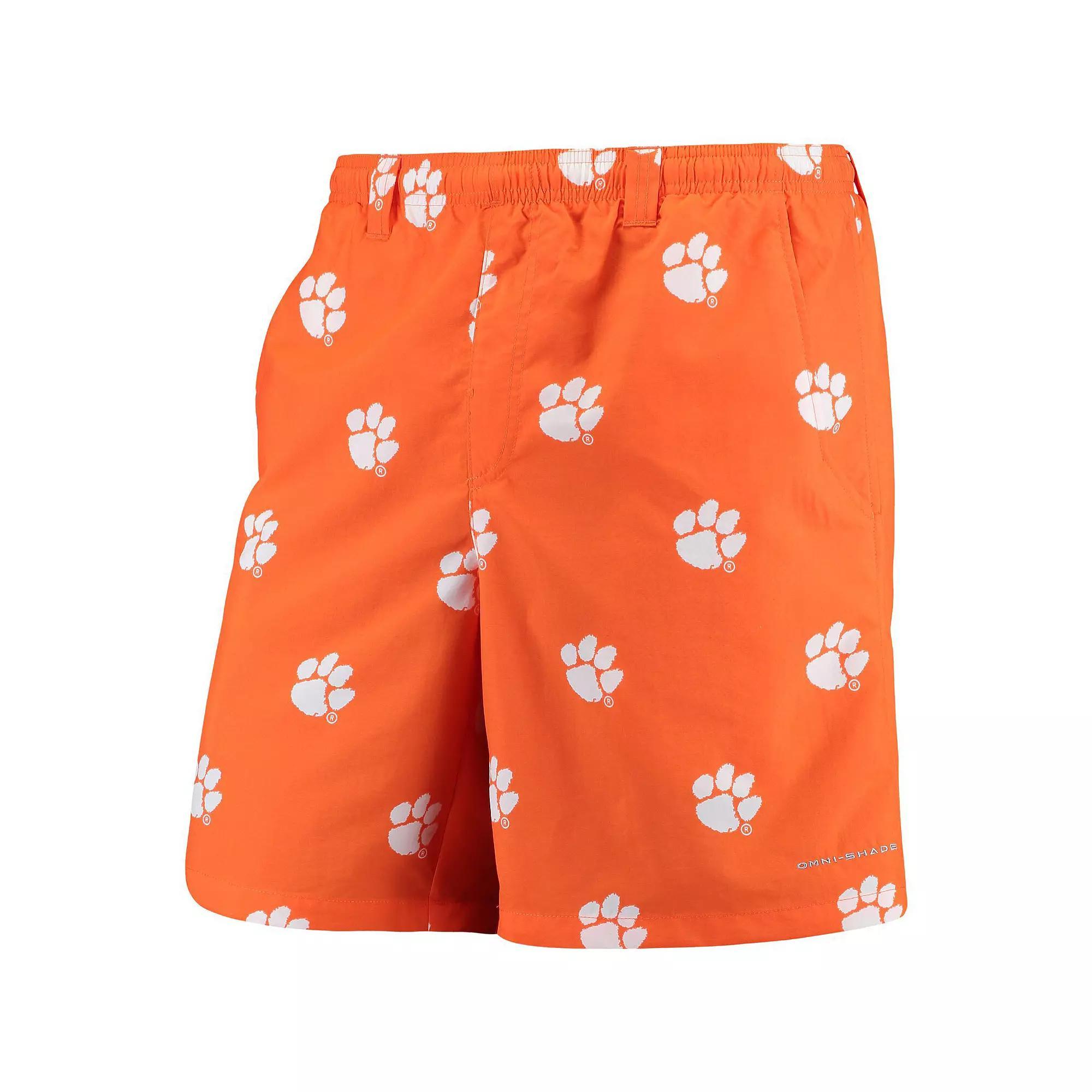 Men's Columbia PFG Orange Clemson Tigers Backcast II 8" Omni-Shade Hybrid Shorts, Size: XL Product Image