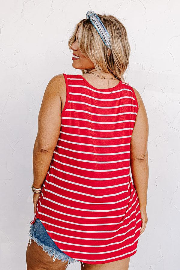 Sweeter In Stripes Shift Tank In Red Curves Product Image