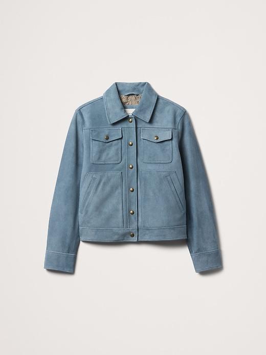Relaxed Suede Trucker Jacket Product Image