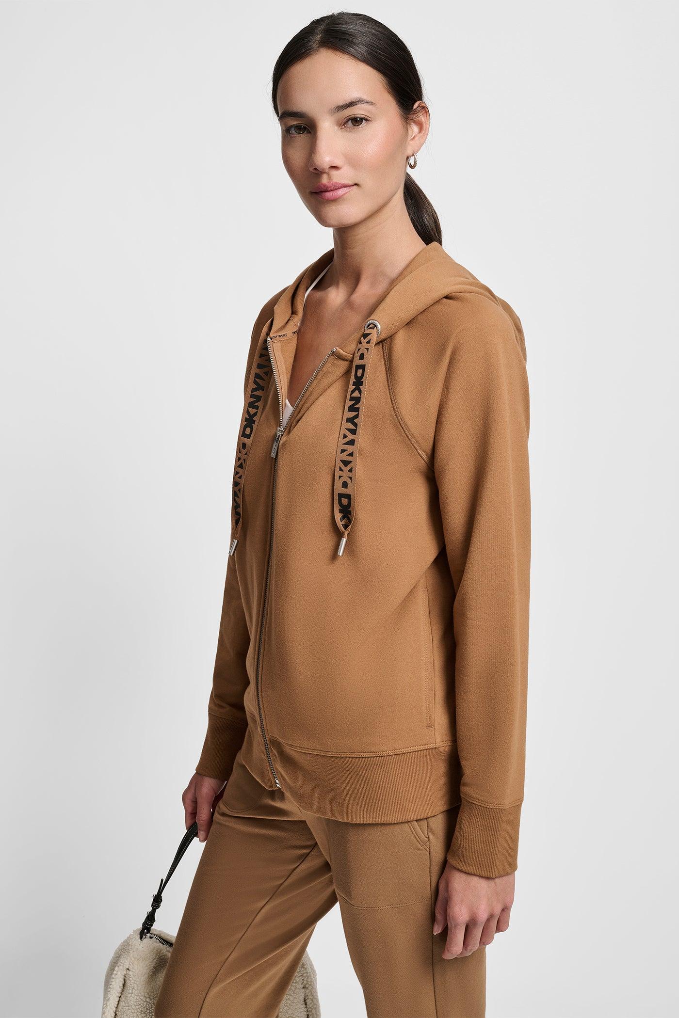 TWO TONE LOGO DRAWCORD ZIP HOODIE Product Image
