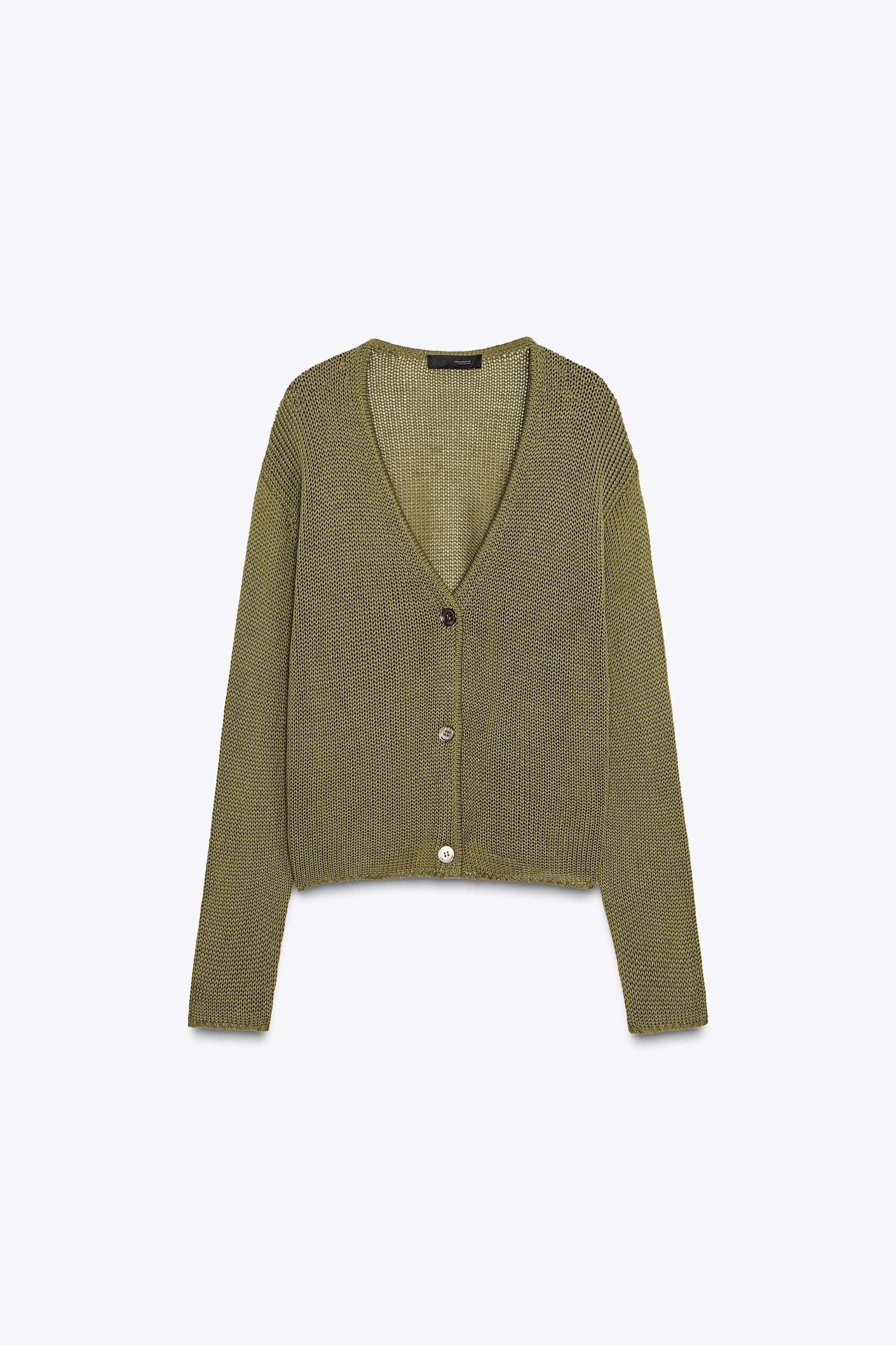100% COTTON KNIT CARDIGAN Product Image