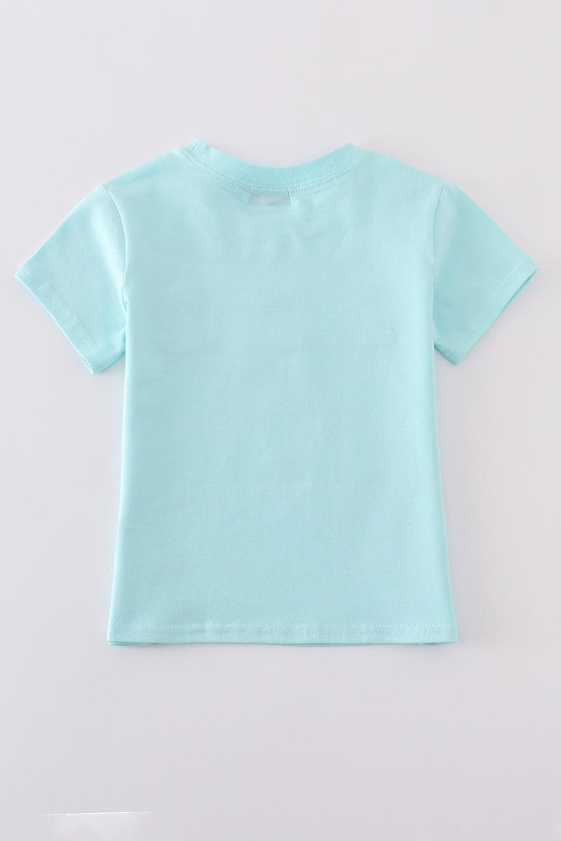 Blue deer applique top Product Image