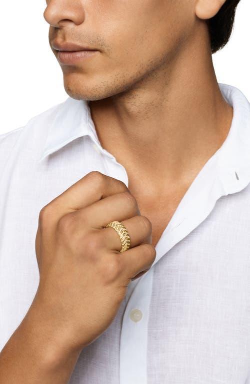 David Yurman Men's Chevron Band Ring in 18K Yellow Gold with Diamonds, 8mm at Nordstrom, Size 9 Product Image