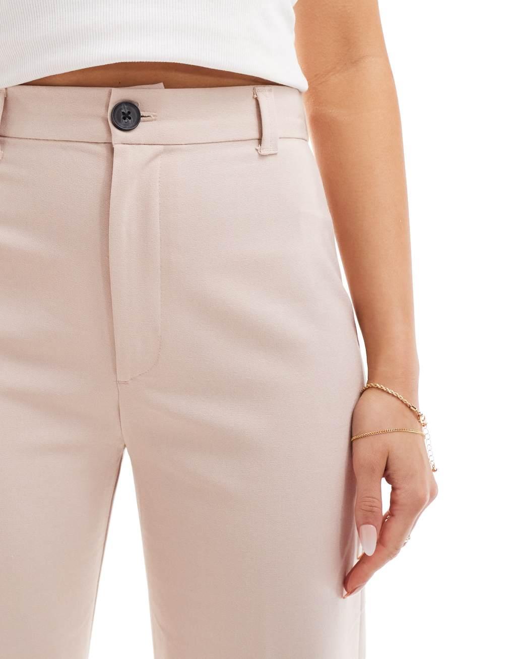 Pull&Bear tailored front seam pants in pink Product Image
