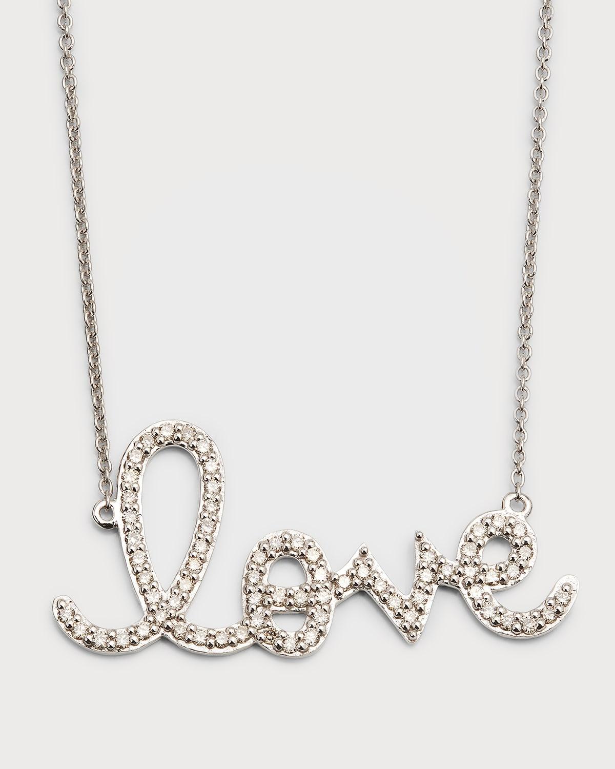 Large 14k Yellow Gold & Diamond Love Necklace Product Image