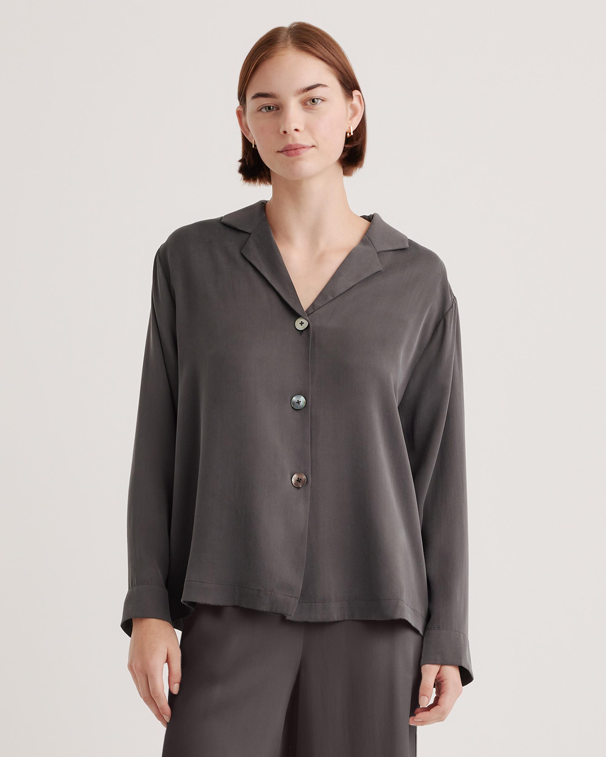 Quince | Women's Pajama Long Sleeve Top Size XL, Mulberry Silk Product Image