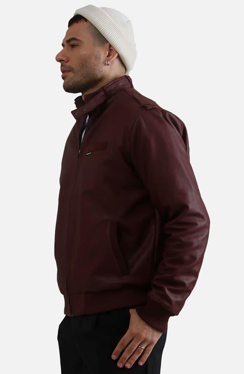 Members Only Men's Faux Leather Iconic Racer Jacket in Burgundy at Nordstrom, Size Xx-Large Product Image