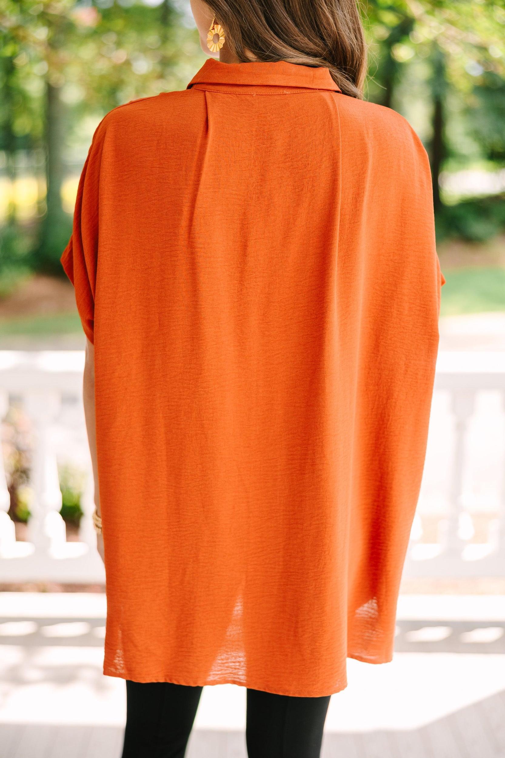 Think It Through Rust Orange Top Female Product Image