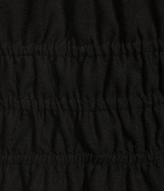 Copper Key Short Puff Sleeve Triple Elastic Waist Dress Product Image