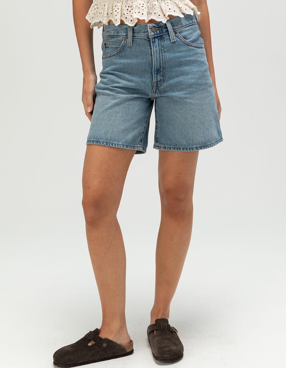 LEVI'S '94 Baggy Mid Thigh Womens Denim Shorts - Study Group - LT BLAST Product Image