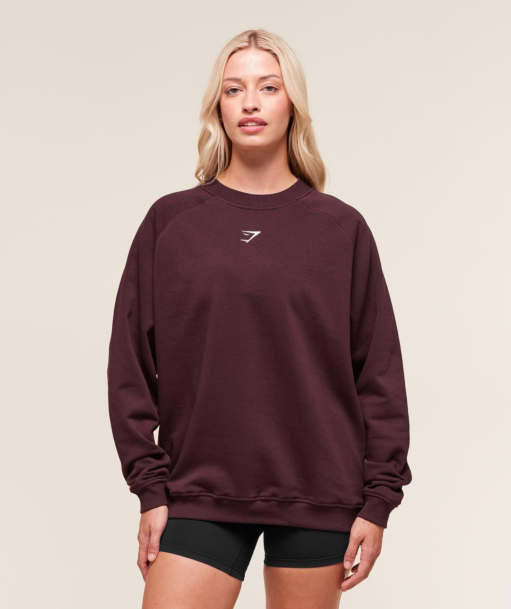 Gymshark Training Oversized Fleece Sweatshirt - Cherry Purple Female Product Image