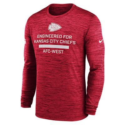 Kansas City Chiefs Sideline Team Issue Velocity Nike Men's Dri-FIT NFL Long-Sleeve T-Shirt Product Image