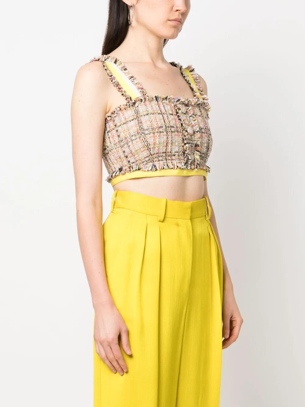 MSGM Tweed Crop Top In Multi Product Image