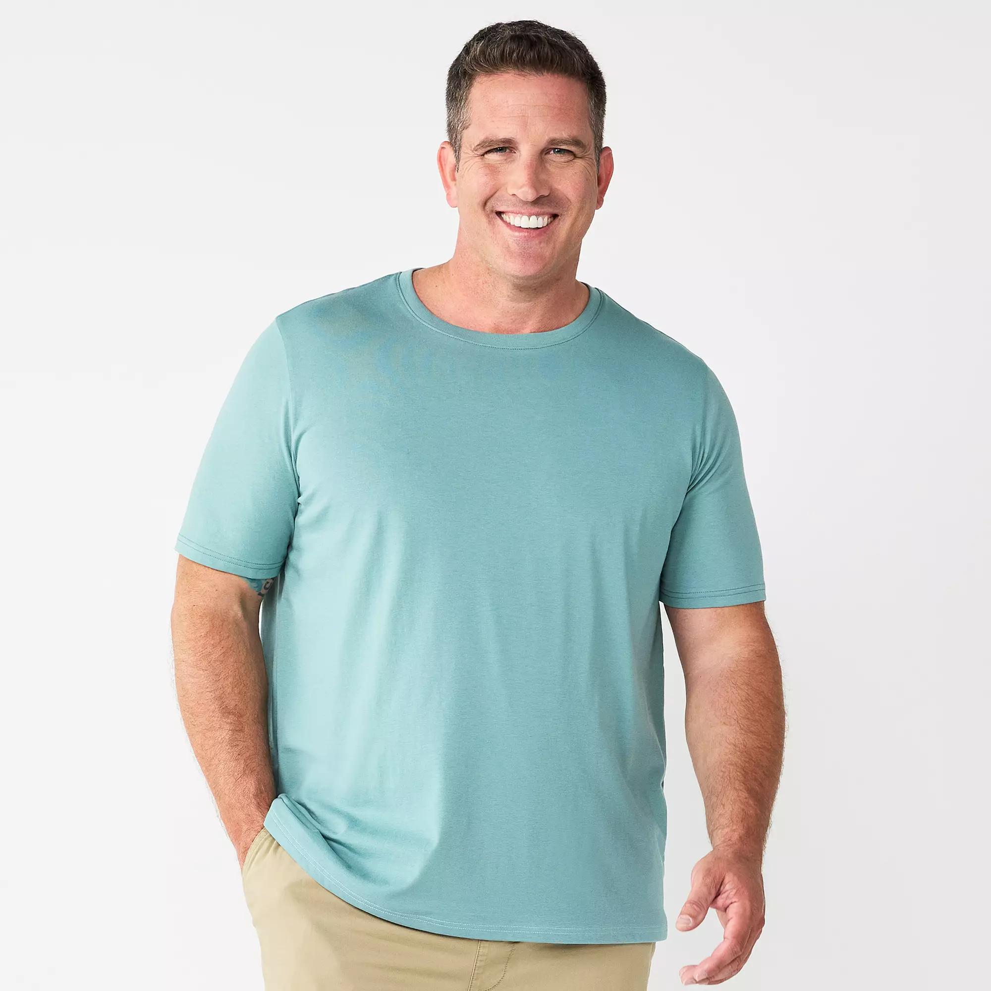 Big & Tall Sonoma Goods For Life® Short Sleeve Crewneck T-Shirt, Men's, Size: 3XL Tall, Albany Blue Product Image