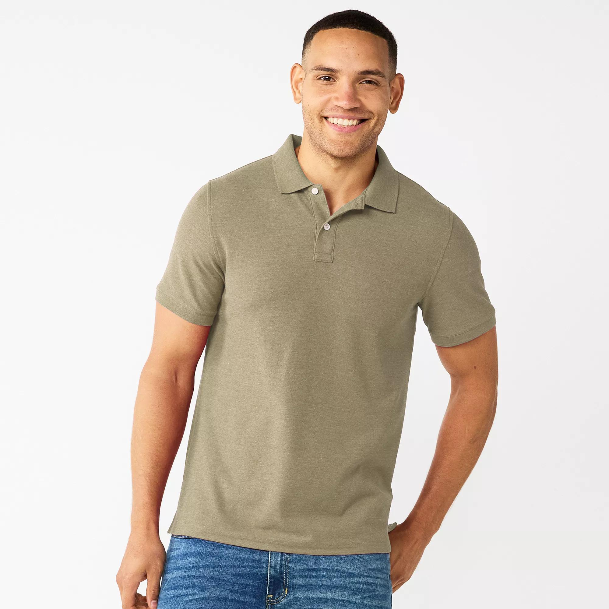 Men's Sonoma Goods For Life® Short Sleeve Pique Polo, Size: XS, Blue Texture Product Image