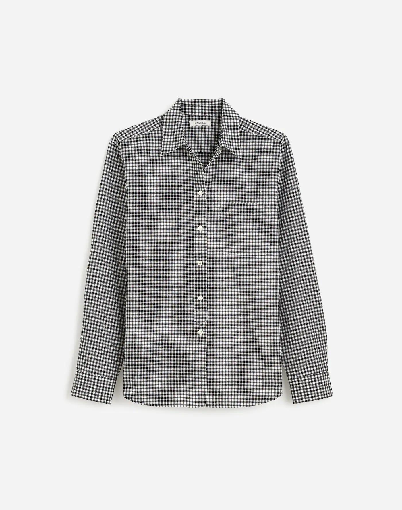 Relaxed Curved-Hem Button-Up Shirt Product Image