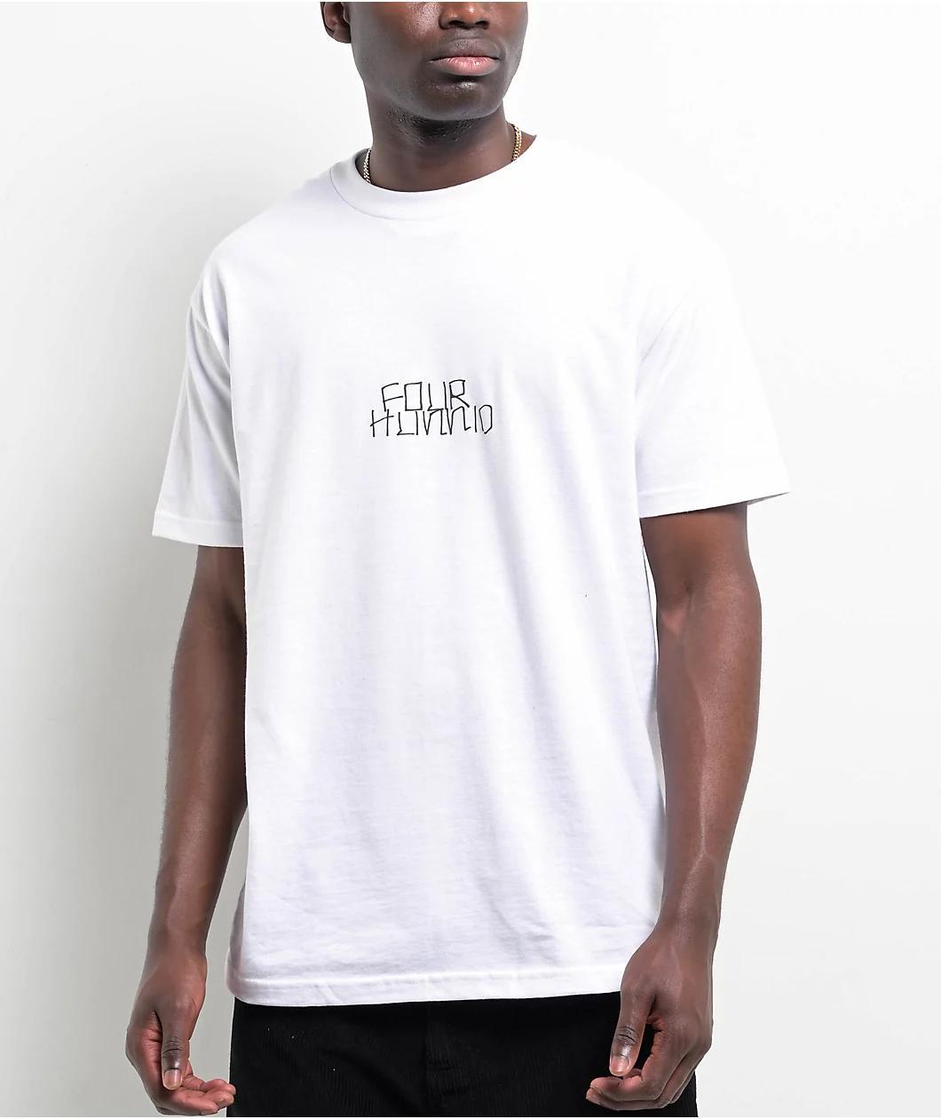4Hunnid Pencil White T-Shirt Product Image