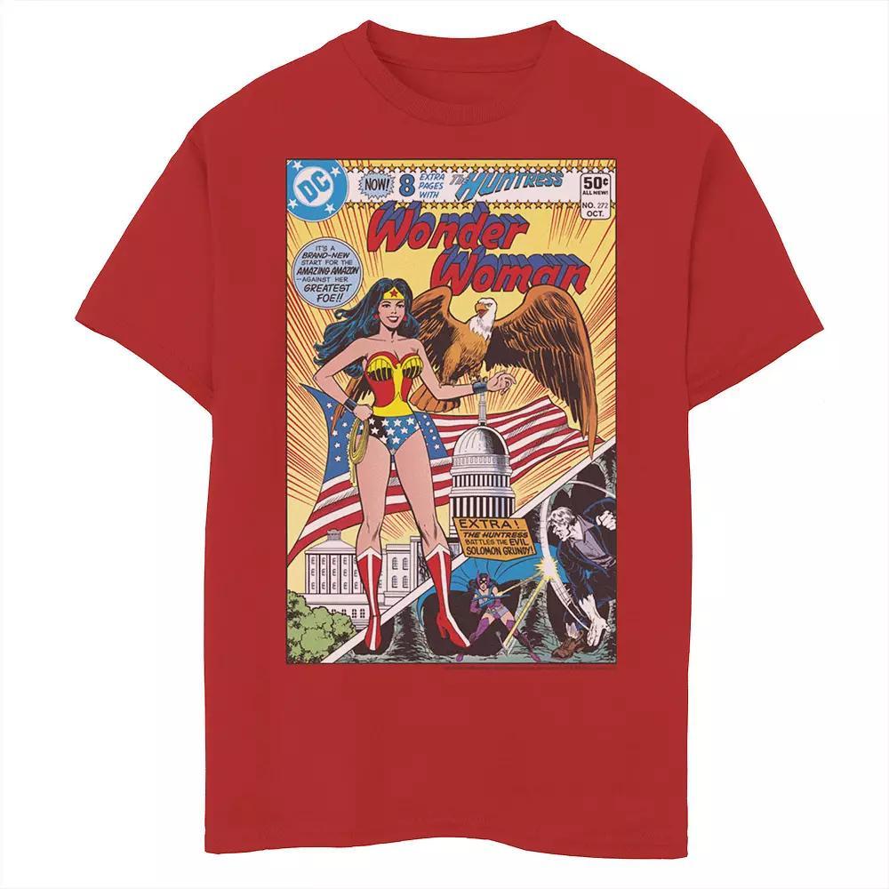 Boys 8-20 DC Comics Wonder Woman Vintage Huntress Comic Cover Graphic Tee, Boy's, Size: XS, Red Product Image