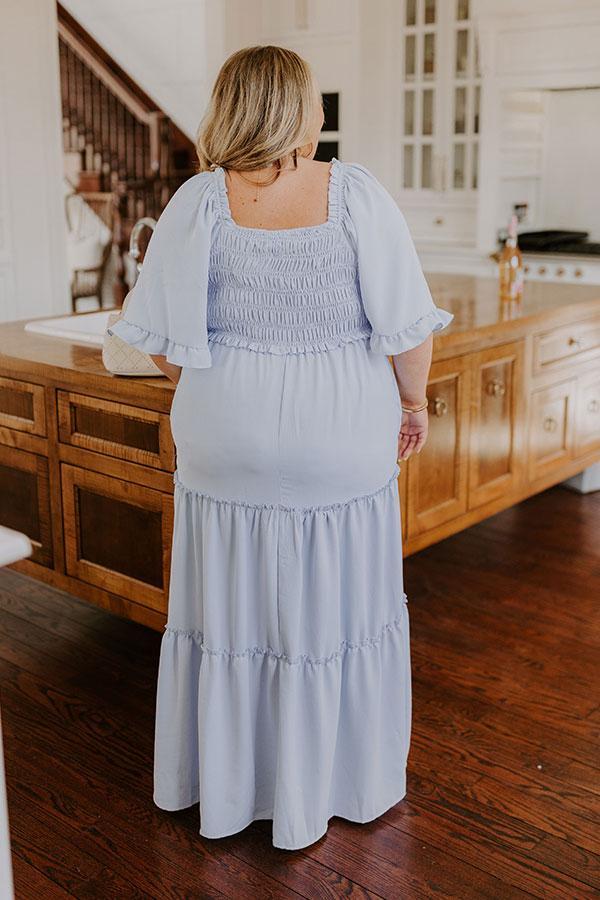 Charming Glance Tiered Maxi Dress in Sky Blue Curves Product Image