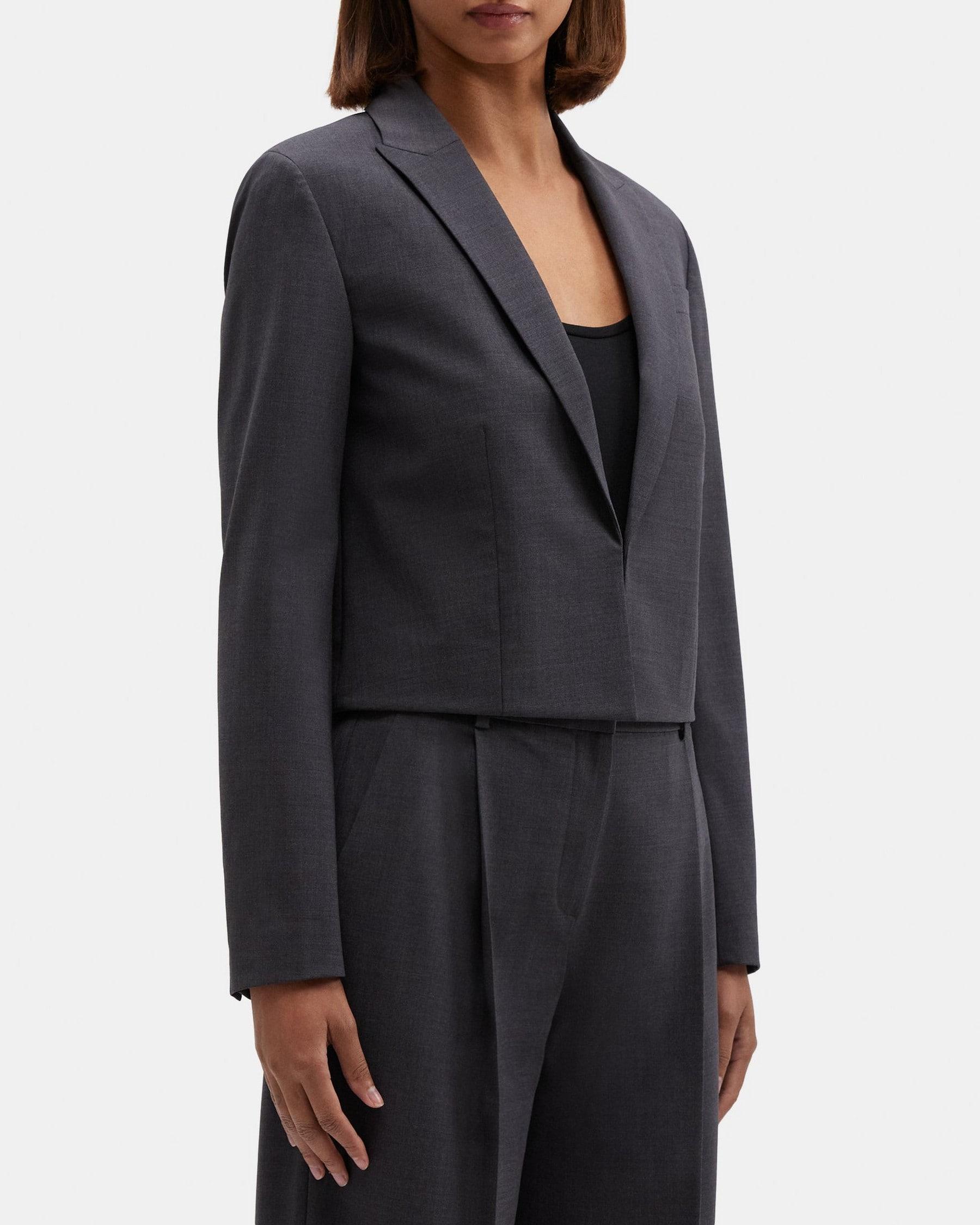 Cropped Blazer in Stretch Wool Product Image