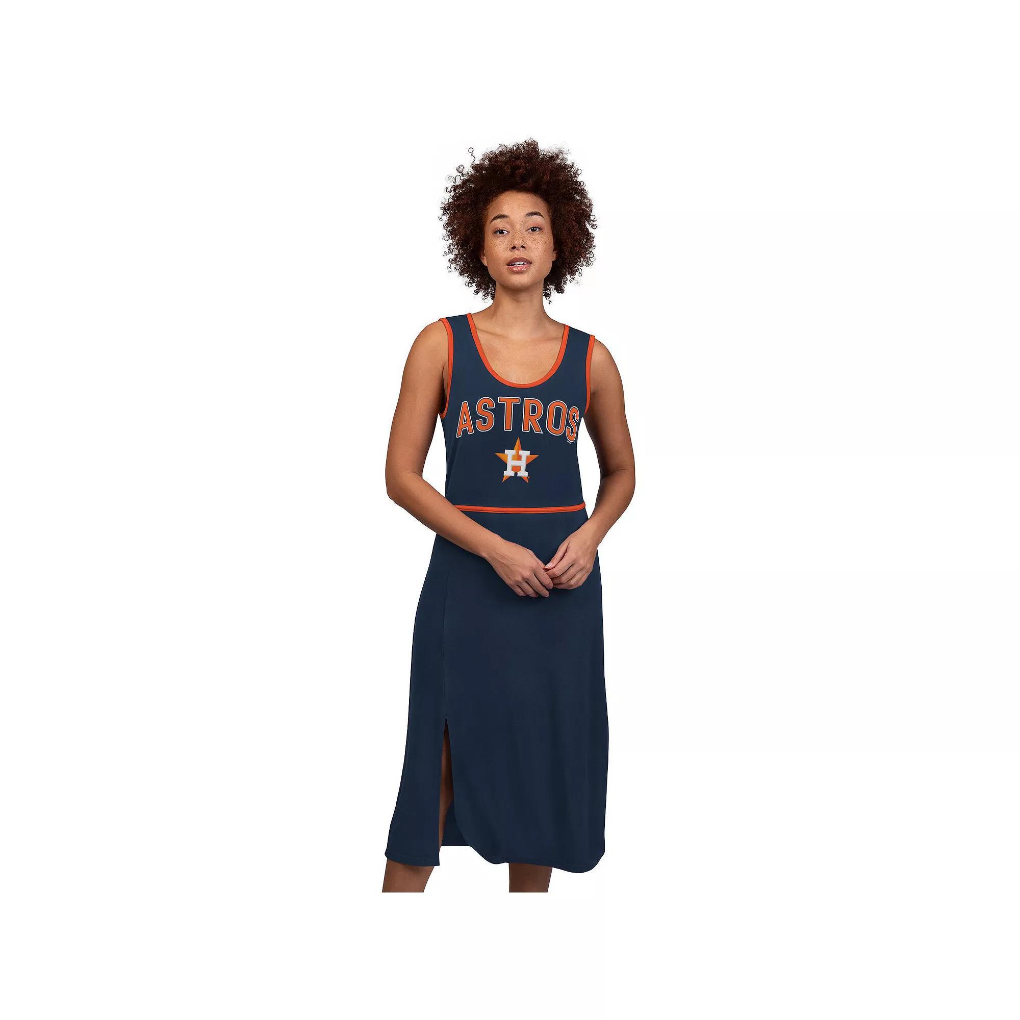 Women's G-III 4Her by Carl Banks Navy Houston Astros Center Field Maxi Dress, Size: Large, Blue Product Image