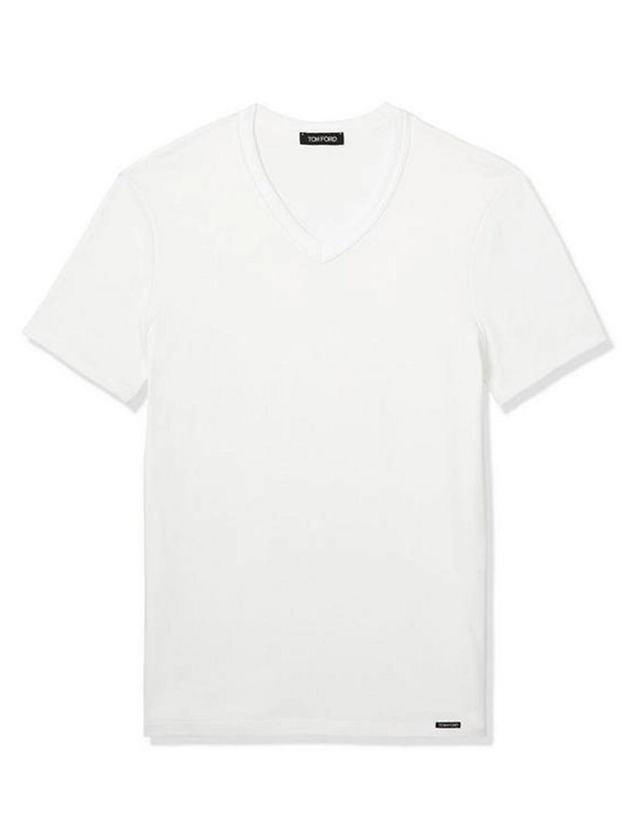 Tom Ford Cotton Blend V-Neck Tee Product Image