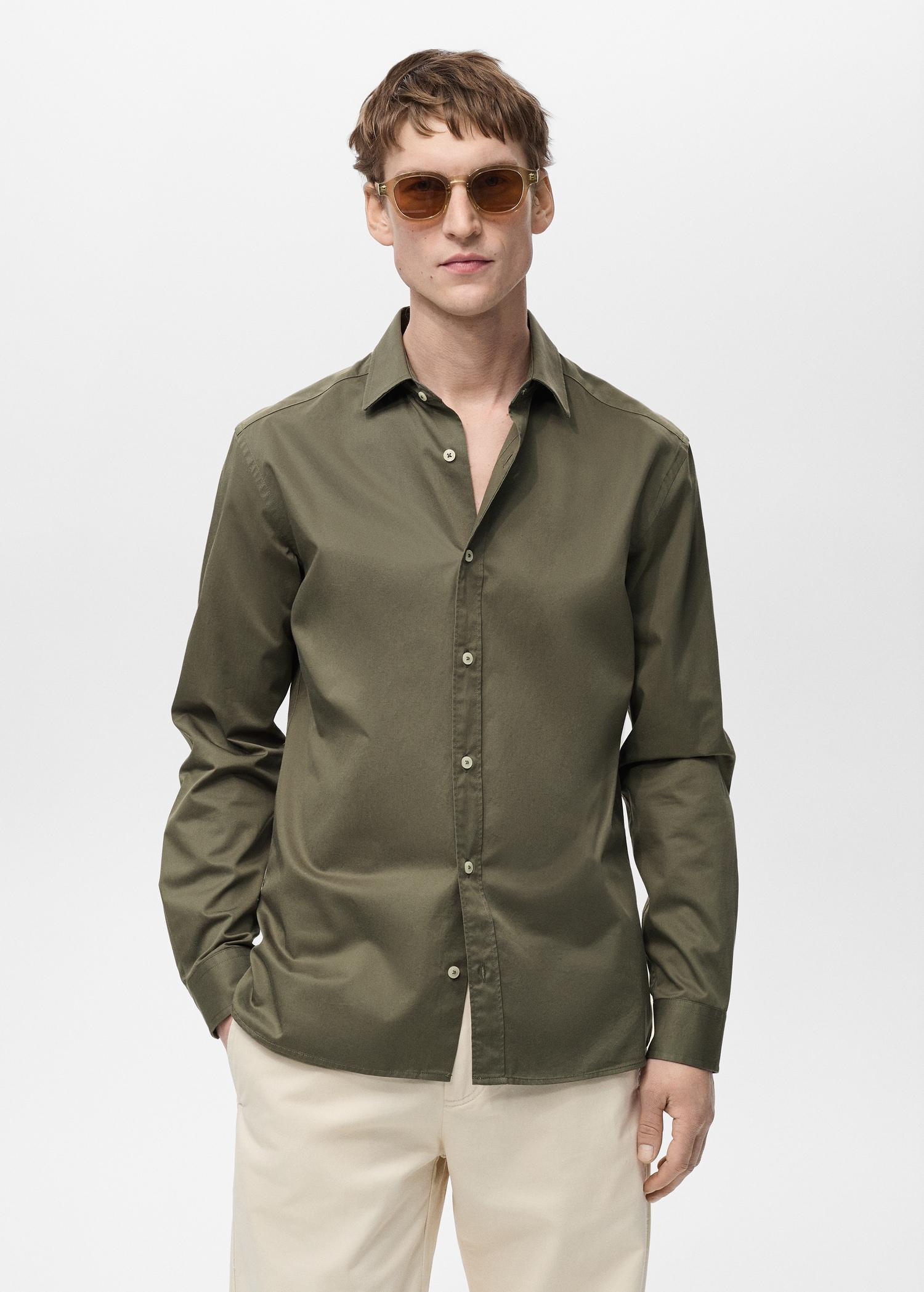 100% cotton regular fit shirt - Men | MANGO USA Product Image