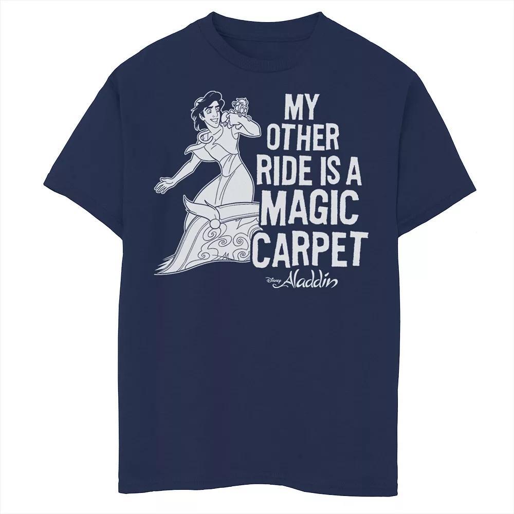 Disney's Aladdin Men's My Other Ride Magic Carpet Tee, Boy's, Size: Large, Blue Product Image