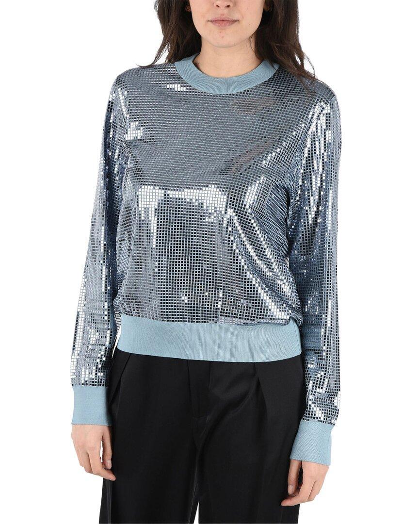BOTTEGA VENETA Sequined Crewneck Sweater In Blue Product Image