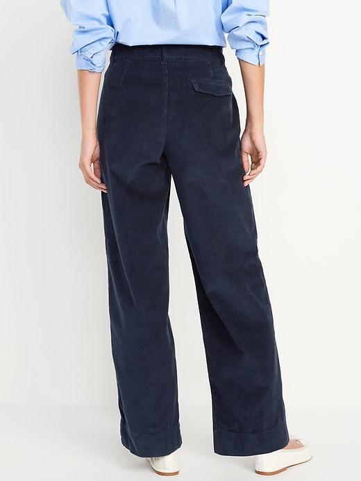 High-Waisted Corduroy Wide-Leg Pants Product Image