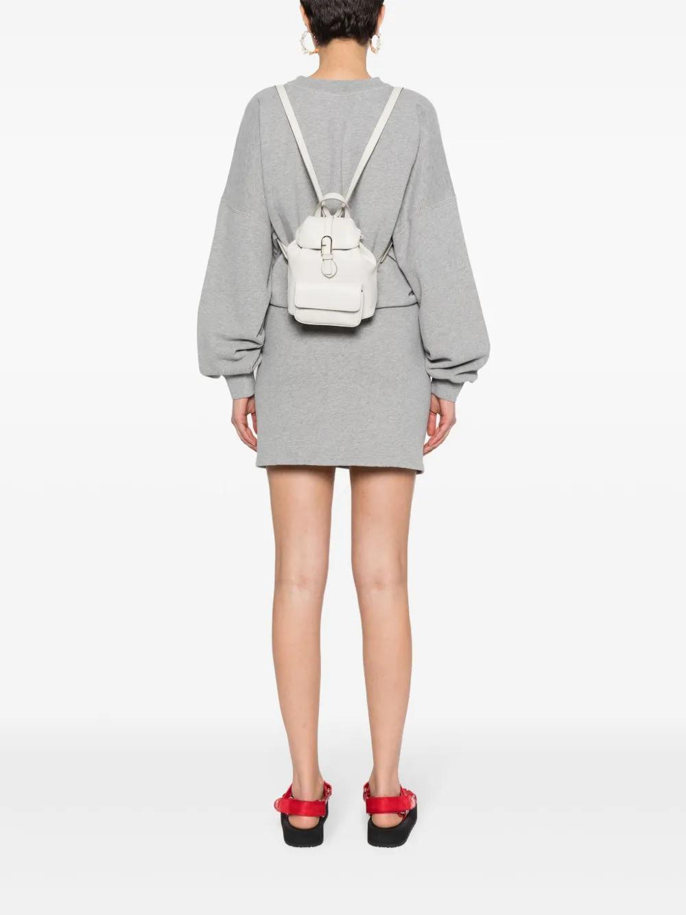 FURLA Flow Leather Backpack In White Product Image