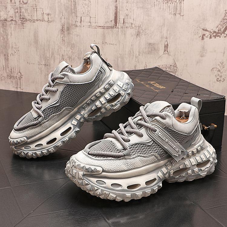 Platform Panel Mesh Sneakers Product Image