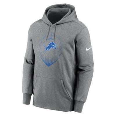 Mens Nike Heather Gray Detroit Lions Icon Performance Pullover Hoodie Product Image